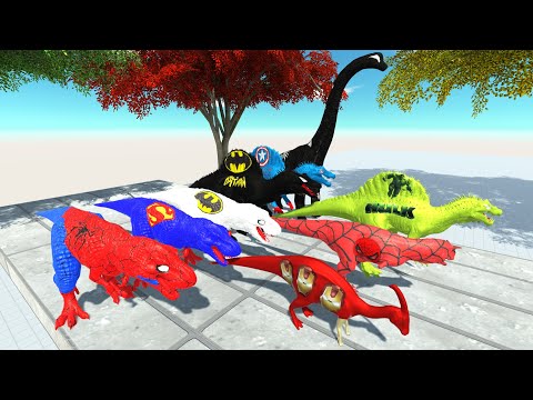 MEGA SPEED RACE SUPERHERO DINOSAURS - TO GET A TOP 1 FINISHED - Animal Revolt Battle Simulator