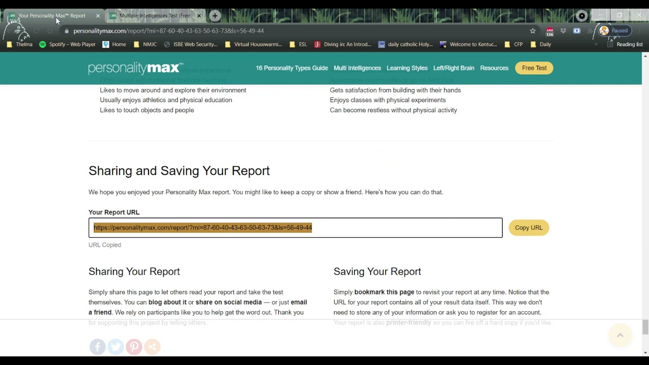 Multiple Intelligences & Learning Styles Inventory Directions