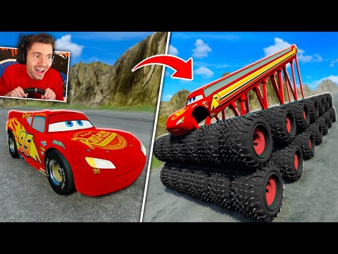 DESCI A LADEIRA com McQUEEN de 9999999999 rodas no BeamNG Drive