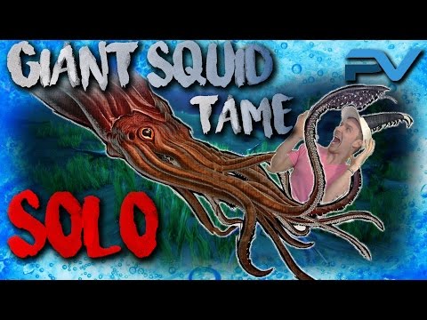 ARK: THE CENTER | TAMING A TUSOTEUTHIS | HOW TO SOLO TAME A GIANT SQUID