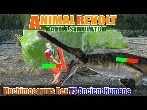 Machimosaurus Rex vs Ancient Humans - Animal Revolt Battle Simulator