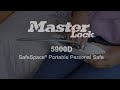 Draagbare kluis MasterLock Safe space met combinatieslot en kabel wit