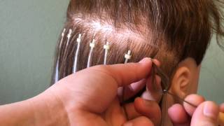 como poner Extensiones con anillas -  Grapas microchip - micro ring -  paso a paso