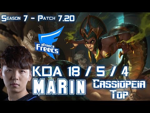 AFs MaRin CASSIOPEIA vs FIORA Top - Patch 7.20 KR Ranked