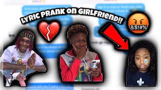 😱 YNW MELLY “medium fries” LYRIC PRANK ON GIRLFRIEND😱 | SHE BROKE UP WITH ME 💔 | EMOTIONAL 😭!