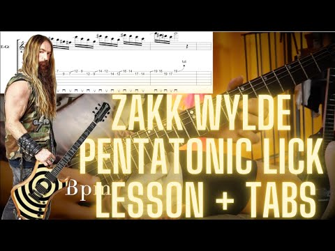 Zakk Wylde Style - Guitar Lick  Lesson + Tabs (Alternate Picking)