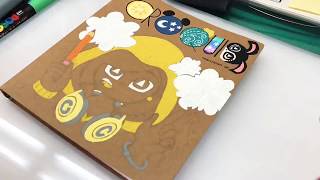 ポスカでクロッキー帳の表紙にお絵描き POSCA drawing