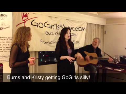 Burns and Kristy Singing And Being Silly in the GoGirls Showcase Room at Folk Alliance 2012