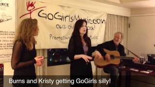 Burns and Kristy Singing And Being Silly in the GoGirls Showcase Room at Folk Alliance 2012