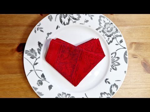Napkin folding - make a heart shaped napkin
