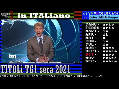 TITOLi TG1 SERA 09 OTTobre 2021 /Giornate mondiali e globali di oggi