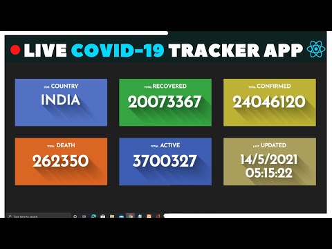 React JS  LIVE COVID 19 Tracker APP using Real API In Hindi 2021