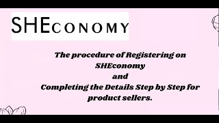 The procedure of Registering on SHEconomy