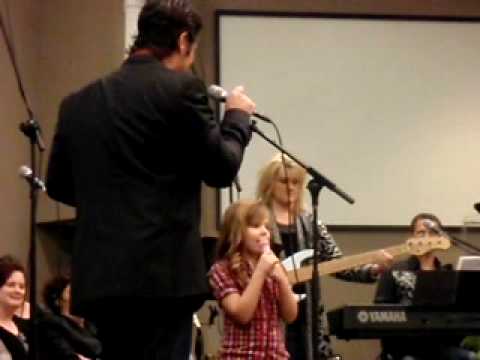 Jason Crabb and daughter Ashleigh singing, 