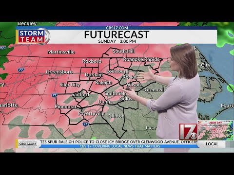 Sunday winter storms to intensify in central NC