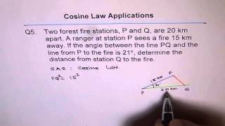Cosine Law Fire Distance Q5
