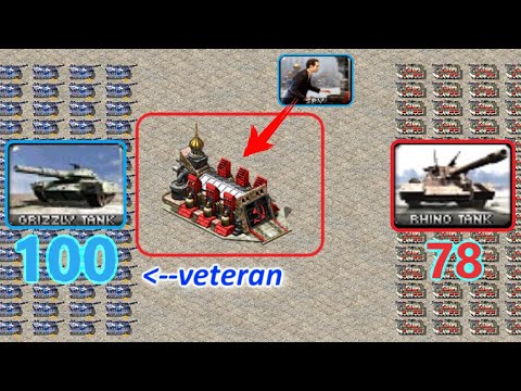 Veteran Grizzly vs Green Rhino - Same Cost - Red Alert 2
