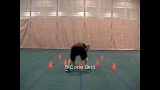 5 Cone Zone Block Footwork Drill