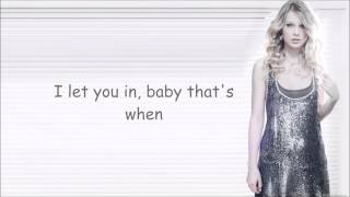 Taylor swift - That&#39;s when lyrics
