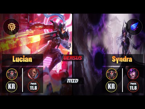 GrandMaster LUCIAN [Press the Attack] (Mid) VS  SYNDRA - Grandmaster KR Patch 11.8