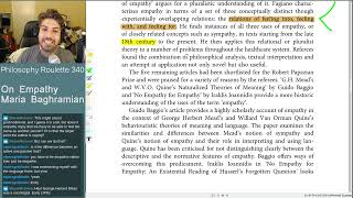Philosophy Roulette 340 - On Empathy. Maria Baghramian