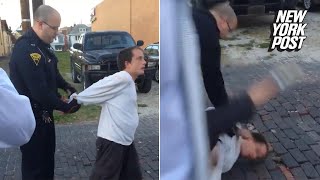 Drunk civilian body-slammed by cop twice his size | New York Post