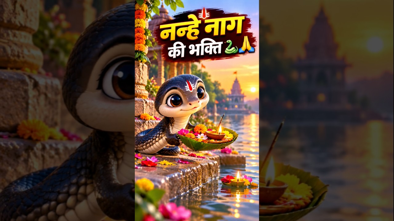 🙏 Cute Snake's Divine Offering! 😍✨ #Shorts #AIAnimation🐍