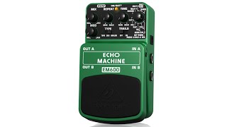 Video thumbnail for ECHO MACHINE EM600 Ultimate Echo Modeling Effects Pedal by Behringer