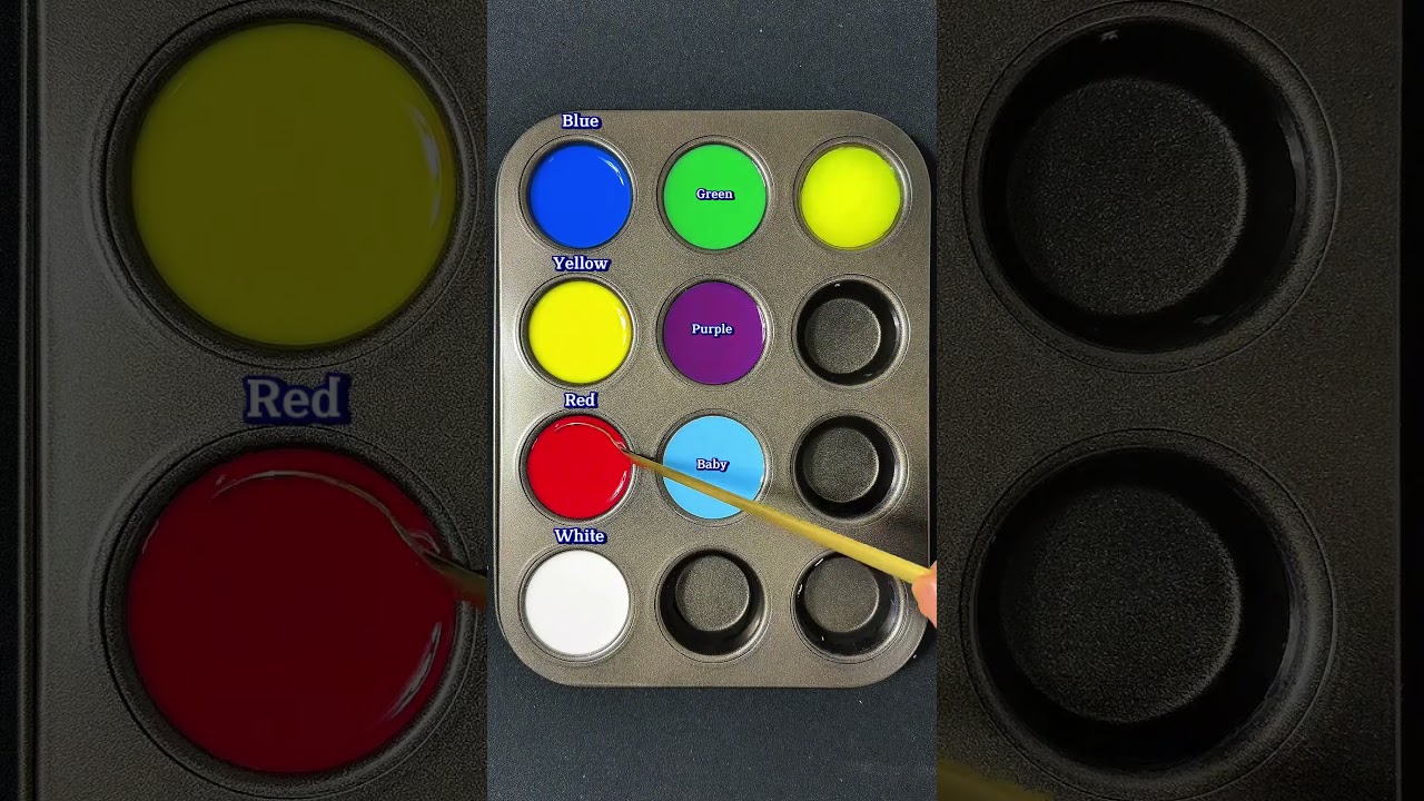 Mixing Blue + Yellow + Red + White #colormixing #satisfying