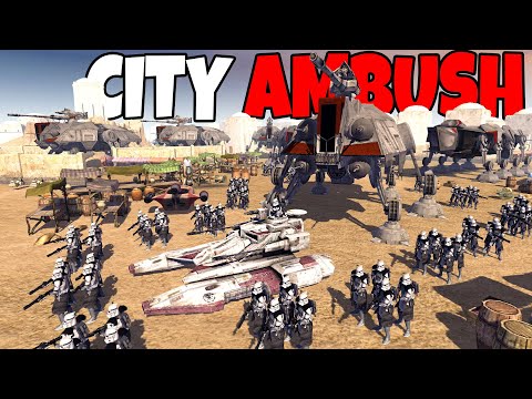 Clone Troop Transports AMBUSH in the CITY STREETS!? - Men of War: Star Wars Mod