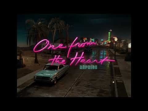 Key musical moments — lovers crossing in neon, rain on a set street, bandstand silhouette