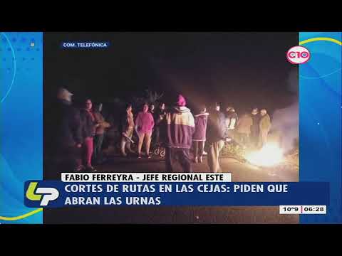 Cortan ruta en Las Cejas denunciando frude electoral