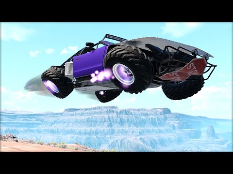 Flying Car Races on a Desert Mountain are a Terrible Idea... (BeamNG Drive Mods)