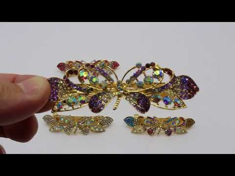 Presilha para Cabelo Tipo Borboleta kit com 12 unidades