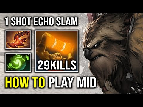 How to Play Mid Earthshaker in 7.32e with 1 Shot Echo Slam Infinite Jump Skill Spam Dota 2
