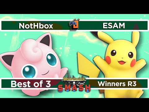 ESAM (Pikachu, Mii Brawler) vs NotHbox (Jigglypuff) Winners R3 - Boardwalk Smash #38 - SSBU