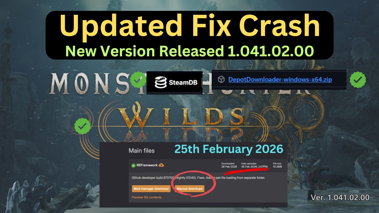 Updated Fix Crash MH Wilds 1.041.02.00 using updated REframework