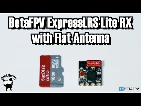Teeny Tiny BetaFPV ExpressLRS Lite Receiver with flat Antenna.  Supplied by BetaFPV