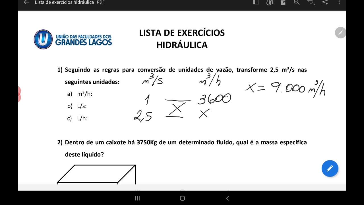 Conversão de unidades de medida de vazão