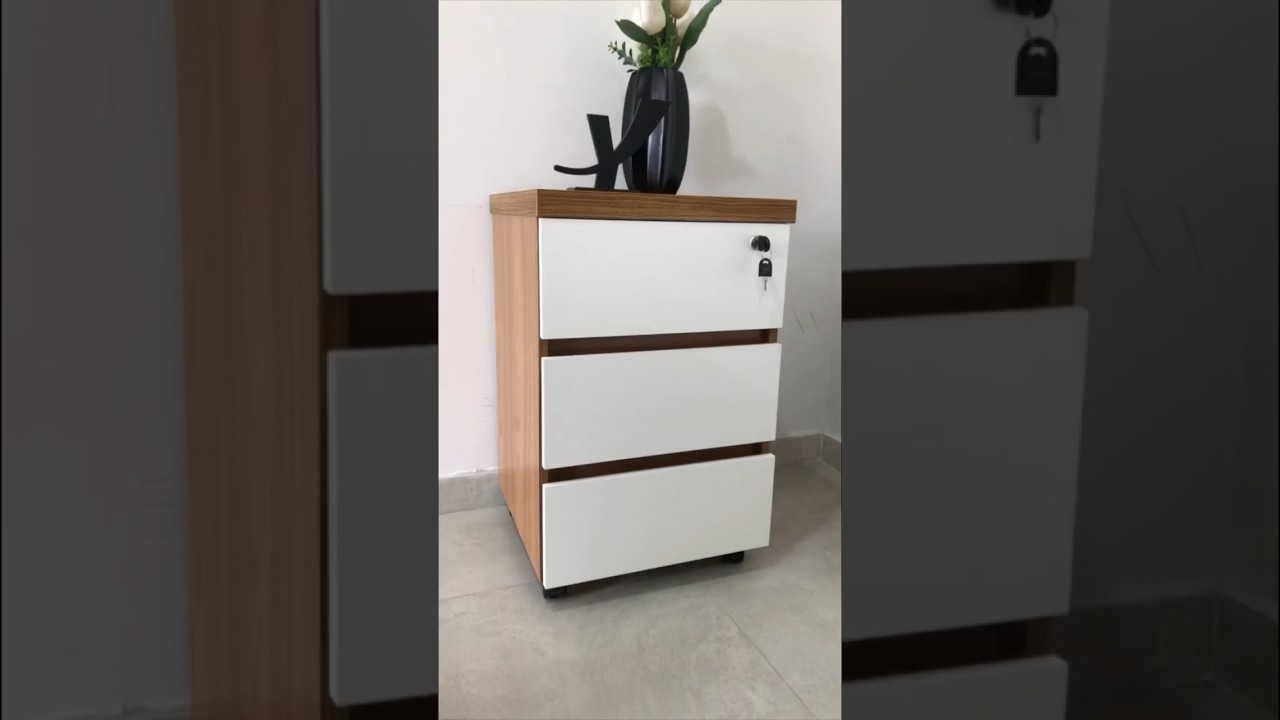 Thumbnail do vídeo - Gaveteiro 3 Gavetas - Y37 - Freijó/Branco