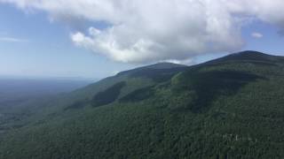 panorama from Huckleberry Point, visitors can see Indian Head Mt, Plattekill Mt, and the Hudson River.