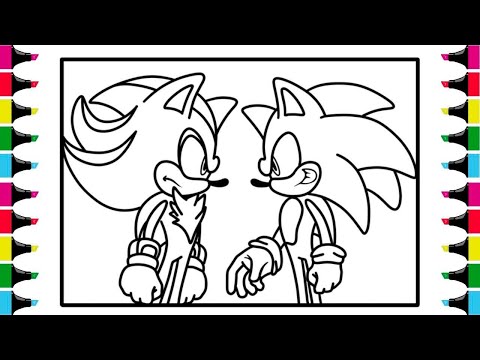 Sonic vs Shadow Coloring Pages | Sonic the Hedgehog 3 Predictions | Elektronomia - Sky High [NCS]