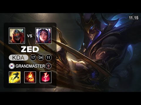 ZED99 Zed Mid vs Irelia - KR Grandmaster Patch 11.15