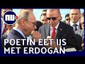 Poetin koopt ijsje voor Erdogan op luchtvaartbeurs bij Moskou | NU.nl