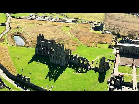 Drone over Whitby and Whitby Abbey, DJI Mini 4k pro