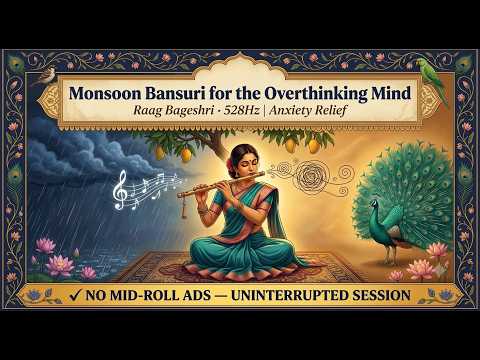 When Overthinking Won't Quiet, Raag Bageshri 528Hz, Bansuri for Anxiety Relief