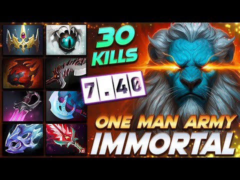 Phantom Lancer Immortal 7.40 Army - 30 Frags - Dota 2 Pro Gameplay [Watch & Learn]