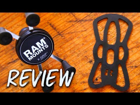 Ram Mounts Laikiklis - RAM X-Grip Didelis Su Motociklo Vairo Spaustuku video