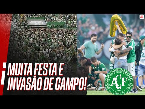 FESTA E INVASÃO DE CAMPO: TORCIDA DA CHAPECOENSE COMEMORA ACESSO À 1ª DIVISÃO!