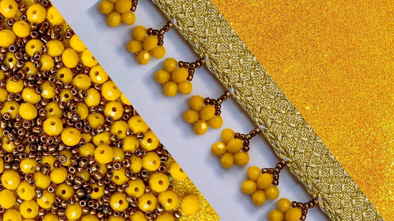 Very beautiful and attractive imitation flower embroidery tutorial#diy 💛⚘️💛